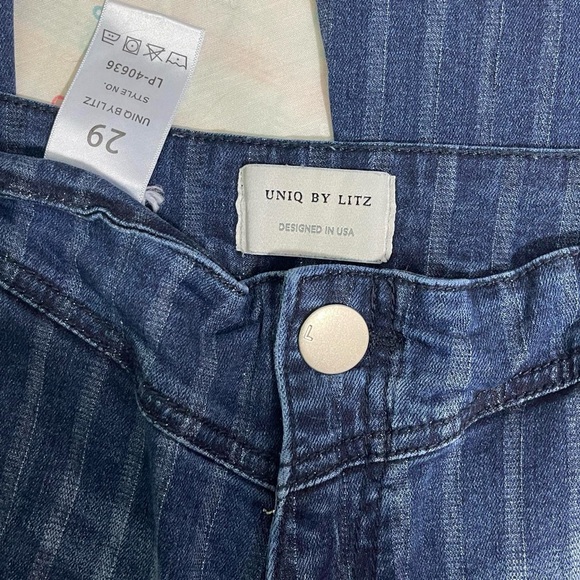 Major flair pinstripe fringe jeans - Picture 3 of 3